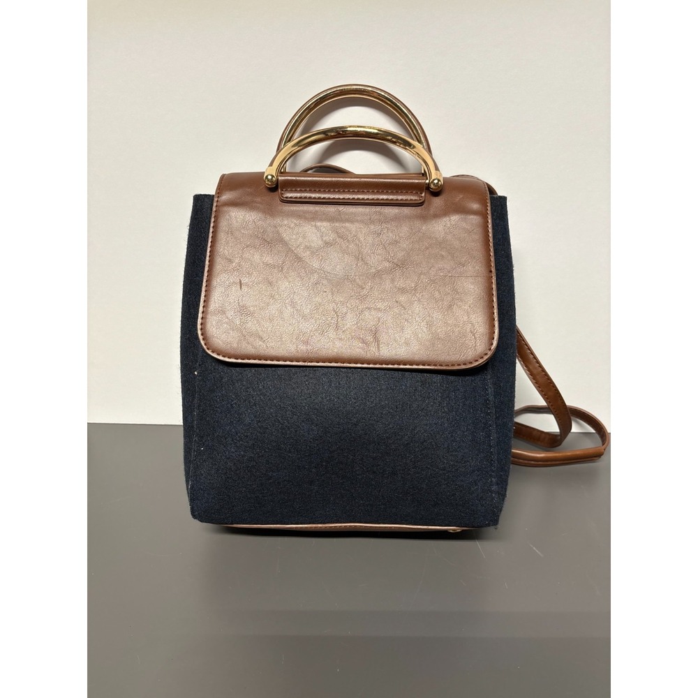 NWT Miztique Navy Blue Convertible Backpack Crossbody Bag Faux Leather‎ BGT05501